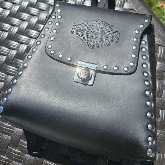 Harley-Davidson Handbags - Vintage Harley-Davidson Studded Leather Mini Backpack USA Made Black